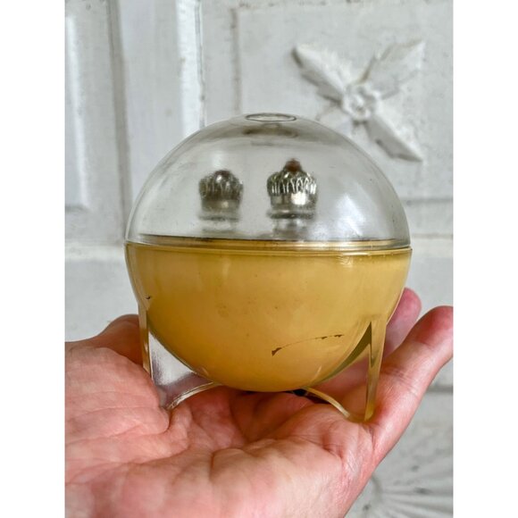 Vintage Art Deco Atomic Round Glass Perfume Trio Bottles Duvinne NY c1930s - Picture 3 of 16